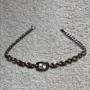 Elegant Silver and Gold Women's Watch Necklace